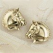 Gold Dressage Horse Earrings